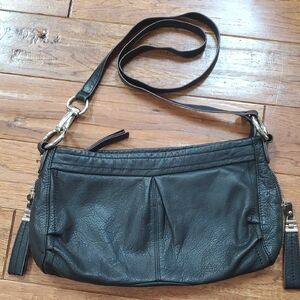 B. Makowsky Black Leather Crossbody Bag